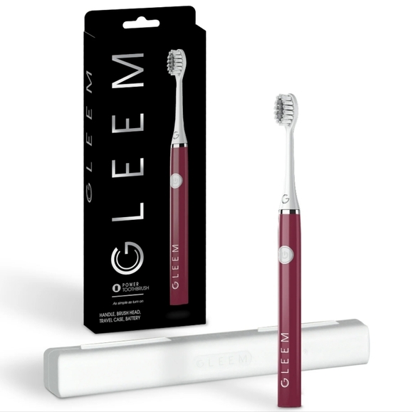 Gleem Battery Toothbrush, Full Head, Soft, Cranberry - Picture 7 of 7